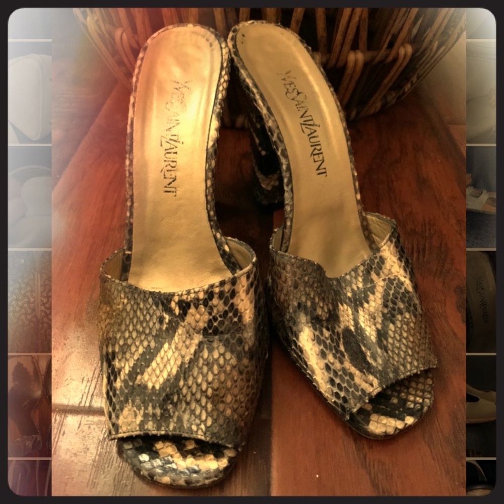 YSL Yves Saint Laurent snakeskin heels - VINTAGE